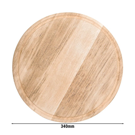 GGM Gastro Đĩa Pizza Phẳng - Gỗ - Ø340mm - Có Rãnh Hứng Nước