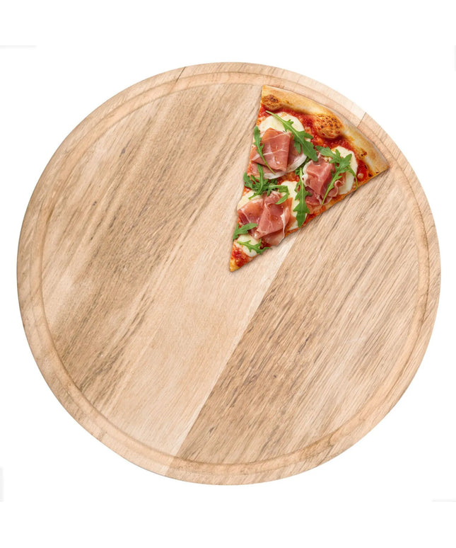 GGM Gastro Đĩa Pizza Phẳng - Gỗ - Ø420mm - Có Rãnh Hứng Nước
