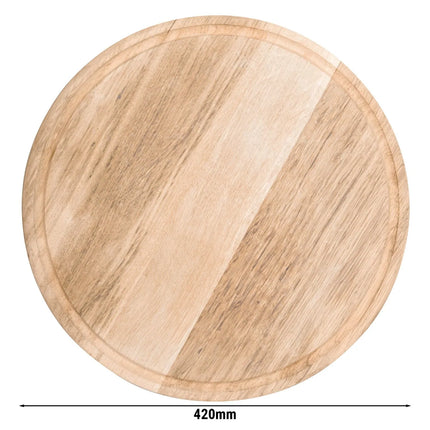 GGM Gastro Đĩa Pizza Phẳng - Gỗ - Ø420mm - Có Rãnh Hứng Nước