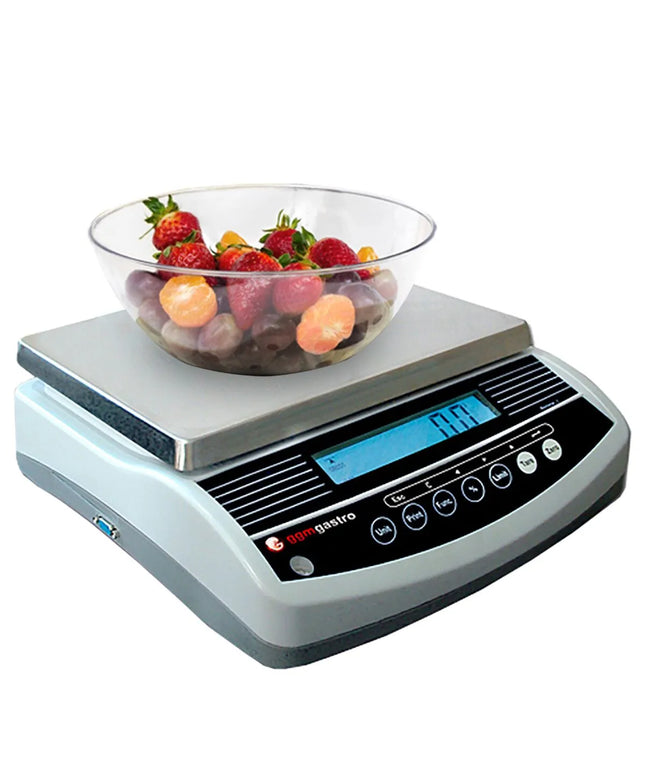 GGM Gastro Digital Kitchen Scale / Trade Approved Scale - Capacity: 3kg - Graduation: 1g - Platform: 300x235mm - IP44 Waterproof