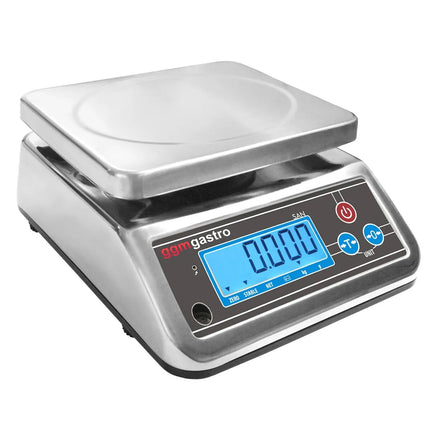 GGM Gastro Digital Kitchen Scale / Trade Approved Scale - Capacity: 6kg - Graduation: 2g - Platform: 190x230mm - IP67 Waterproof