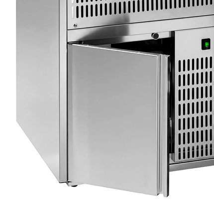 GGM Gastro Direct Draw Beer Dispenser / Kegerator 2 Glass Doors + 2 Drawers PREMIUM – 2 sinks left - 2500×700 mm - 3 drip trays