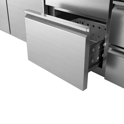 GGM Gastro Direct Draw Beer Dispenser / Kegerator 6 Drawers PREMIUM – 2 sinks left - 2500×700 mm - 3 drip trays