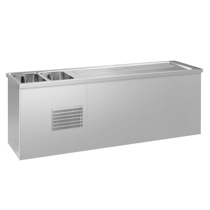 GGM Gastro Direct Draw Beer Dispenser / Kegerator PREMIUM – 1-Door – 2 Right Sinks, 4 Cooled Drawers – 2500×700 mm