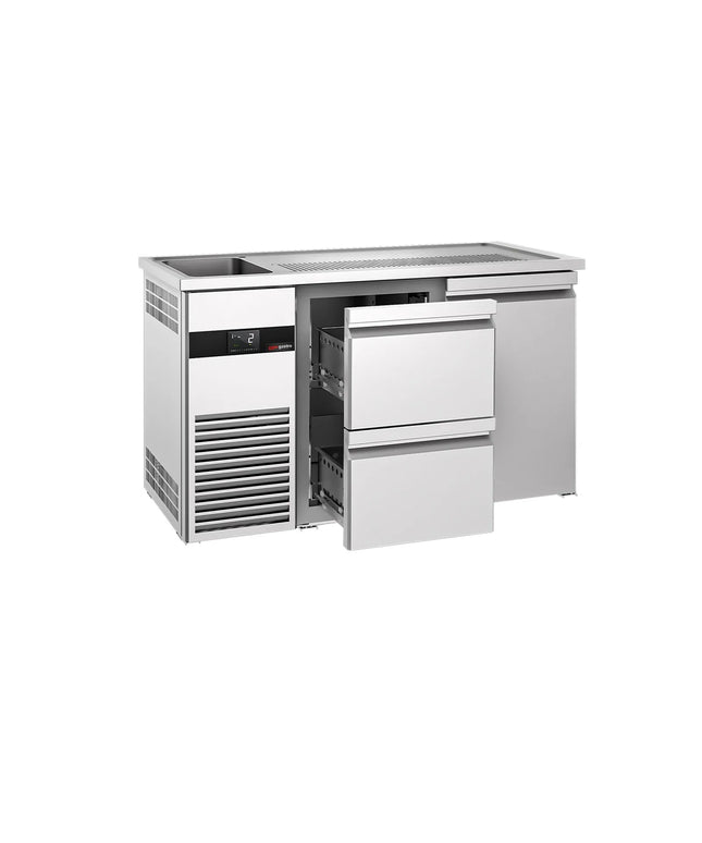 GGM Gastro Direct Draw Beer Dispenser / Kegerator PREMIUM - 1550x700mm - 1 Door & 2 Drawers
