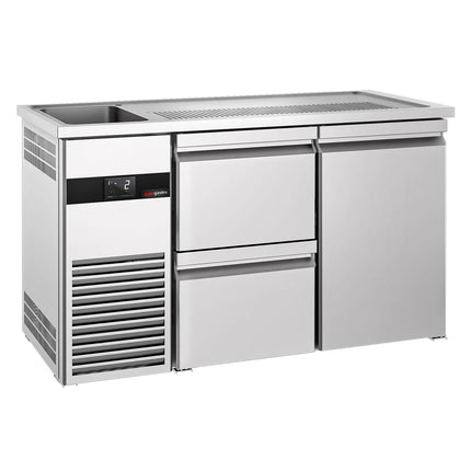 GGM Gastro Direct Draw Beer Dispenser / Kegerator PREMIUM - 1550x700mm - 1 Door & 2 Drawers