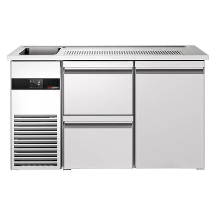 GGM Gastro Direct Draw Beer Dispenser / Kegerator PREMIUM - 1550x700mm - 1 Door & 2 Drawers