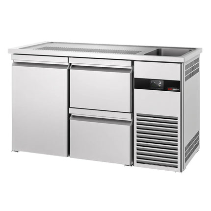 GGM Gastro Direct Draw Beer Dispenser / Kegerator PREMIUM - 1550x700mm - 1 Solid Door & 2 Drawers