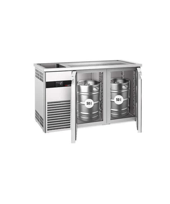 GGM Gastro Direct Draw Beer Dispenser / Kegerator PREMIUM - 1550x700mm - Double Doors