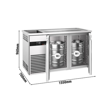 GGM Gastro Direct Draw Beer Dispenser / Kegerator PREMIUM - 1550x700mm - Double Doors
