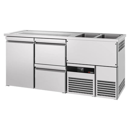GGM Gastro Direct Draw Beer Dispenser / Kegerator PREMIUM - 1950x700mm - 1 Solid Door & 2 Drawers