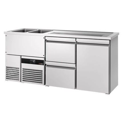 GGM Gastro Direct Draw Beer Dispenser / Kegerator PREMIUM - 1950x700mm - 1 Solid Door & 2 Drawers