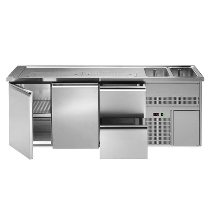 GGM Gastro Direct Draw Beer Dispenser / Kegerator PREMIUM – 2500×700 mm – 2-Door, 2-Drawer