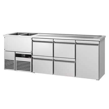 GGM Gastro Direct Draw Beer Dispenser / Kegerator PREMIUM - 2500x700mm - 1 Solid Door & 4 Drawers
