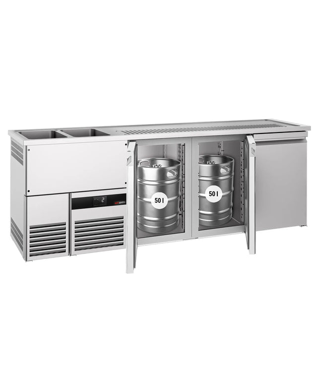 GGM Gastro Direct Draw Beer Dispenser / Kegerator PREMIUM - 2500x700mm - Triple Doors