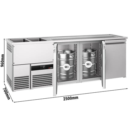 GGM Gastro Direct Draw Beer Dispenser / Kegerator PREMIUM - 2500x700mm - Triple Doors