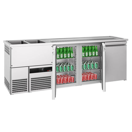 GGM Gastro Direct Draw Beer Dispenser / Kegerator PREMIUM - 2500x700mm - Triple Doors