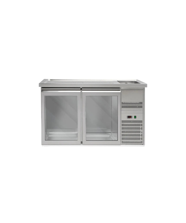 GGM Gastro Direct Draw Beer Dispenser / Kegerator PREMIUM PLUS - 1550x700mm - Double Glass Doors