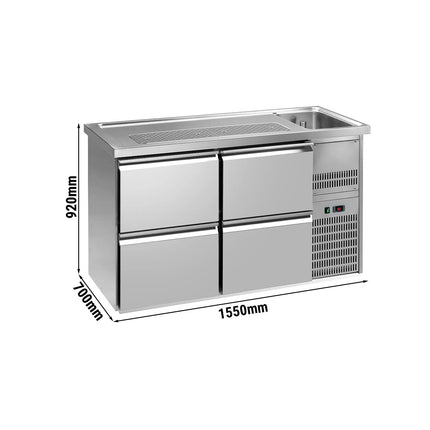 GGM Gastro Direct Draw Beer Dispenser / Kegerator PREMIUM PLUS - 1550x700mm - 4 Drawers