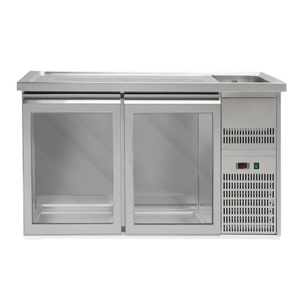 GGM Gastro Direct Draw Beer Dispenser / Kegerator PREMIUM PLUS - 1550x700mm - Double Glass Doors