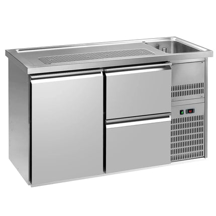 GGM Gastro Direct Draw Beer Dispenser / Kegerator PREMIUM PLUS - 1550x700mm - Single Solid Door & 2 Drawers