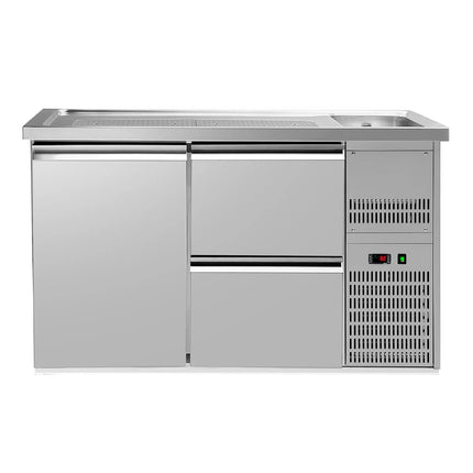 GGM Gastro Direct Draw Beer Dispenser / Kegerator PREMIUM PLUS - 1550x700mm - Single Solid Door & 2 Drawers