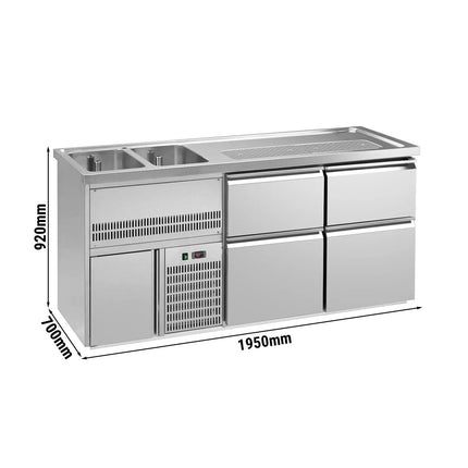 GGM Gastro Direct Draw Beer Dispenser / Kegerator PREMIUM PLUS- 1950x700mm - with 4 drawers