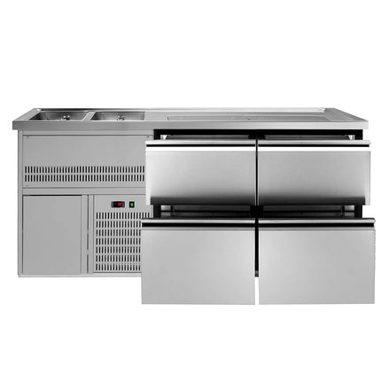 GGM Gastro Direct Draw Beer Dispenser / Kegerator PREMIUM PLUS- 1950x700mm - with 4 drawers