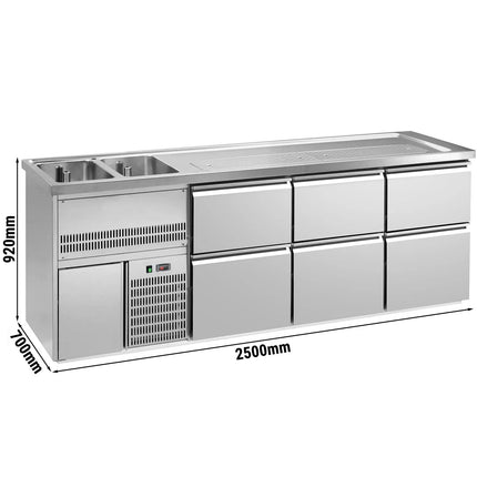 GGM Gastro Direct Draw Beer Dispenser / Kegerator PREMIUM PLUS- 2500x700mm - with 6 drawers