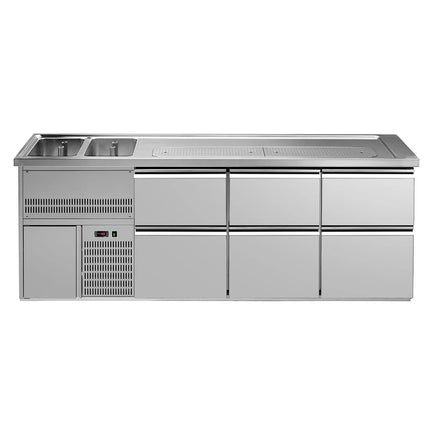 GGM Gastro Direct Draw Beer Dispenser / Kegerator PREMIUM PLUS- 2500x700mm - with 6 drawers