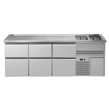 GGM Gastro Direct Draw Beer Dispenser / Kegerator PREMIUM PLUS - 2500x700mm - with 6 drawers