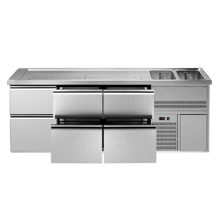 GGM Gastro Direct Draw Beer Dispenser / Kegerator PREMIUM PLUS - 2500x700mm - with 6 drawers