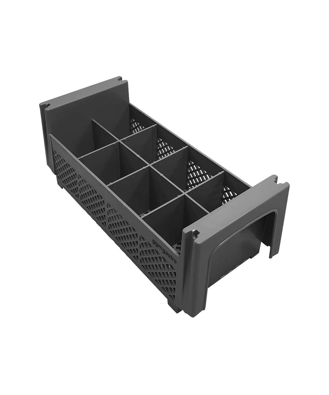 GGM Gastro Dishwasher Cutlery Basket - 8 Compartments - 450x193x184mm - Grey