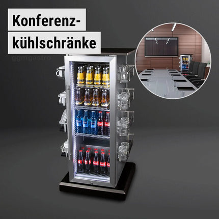 GGM Gastro Display Fridge - 565mm - 75 Litres - with 1 hinged glass door - LED lighting - digital controller with temperature display - Temperature range 0 to 6 °C