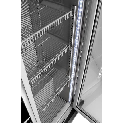 GGM Gastro Display Fridge - 565mm - 75 Litres - with 1 hinged glass door - LED lighting - digital controller with temperature display - Temperature range 0 to 6 °C