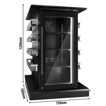 GGM Gastro Display Fridge - 820mm - 110 Litres - with 1 hinged glass door - LED lighting - digital controller with temperature display - Temperature range 2 to 12 °C