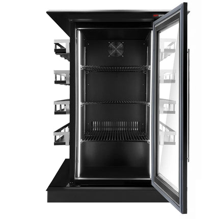 GGM Gastro Display Fridge - 820mm - 110 Litres - with 1 hinged glass door - LED lighting - digital controller with temperature display - Temperature range 2 to 12 °C