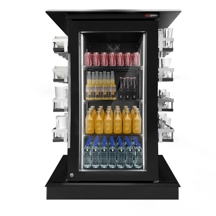 GGM Gastro Display Fridge - 820mm - 110 Litres - with 1 hinged glass door - LED lighting - digital controller with temperature display - Temperature range 2 to 12 °C