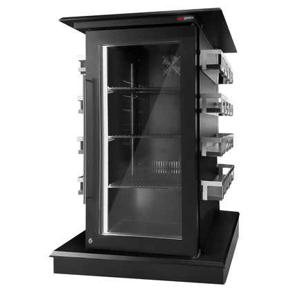 GGM Gastro Display Fridge - 820mm - 110 Litres - with 1 hinged glass door - LED lighting - digital controller with temperature display - Temperature range 2 to 12 °C