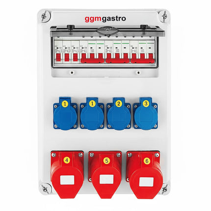 GGM Gastro Distribution Box - 4x 13A, 2x 32A & 1x 32A Sockets