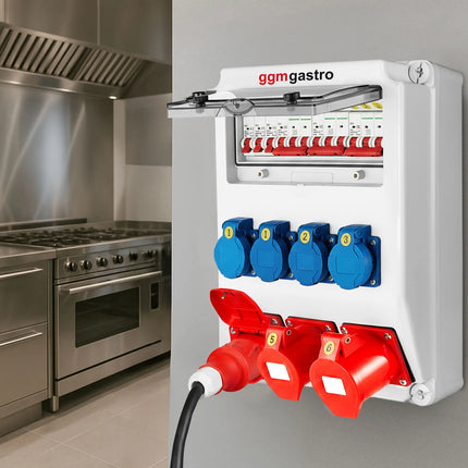 GGM Gastro Distribution Box - 4x 13A, 2x 32A & 1x 32A Sockets