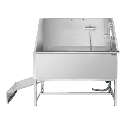GGM Gastro Dog Bath - with Ramp, Taps and Mixers & perforated stainless steel base