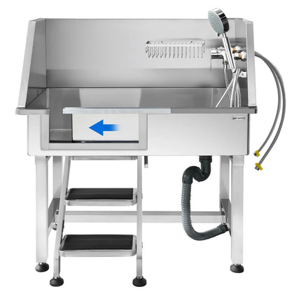 GGM Gastro Dog Bath - with Steps, Taps and Mixers & anti-slip mat