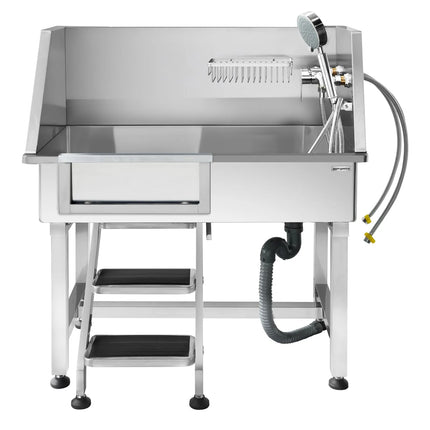 GGM Gastro Dog Bath - with Steps, Taps and Mixers & anti-slip mat