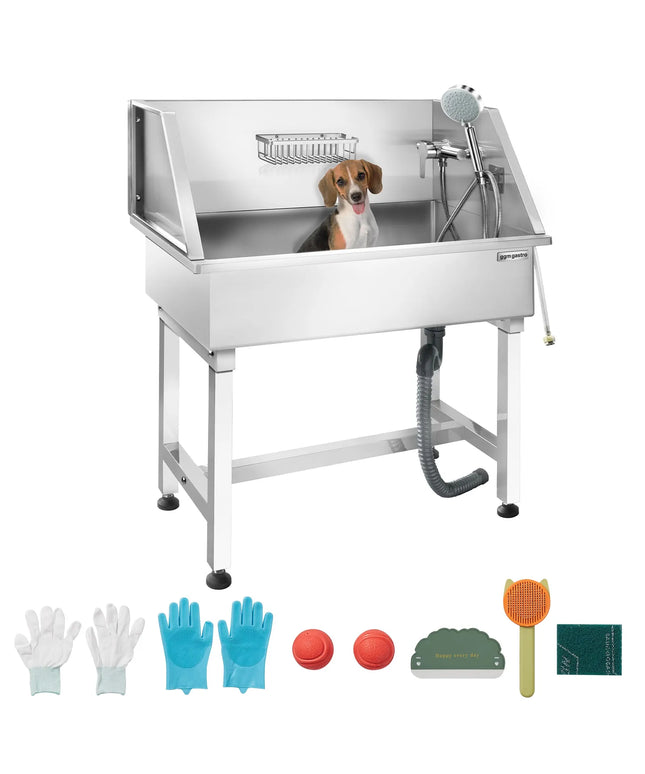 GGM Gastro Dog Bath - with Taps and Mixers & anti-slip mat