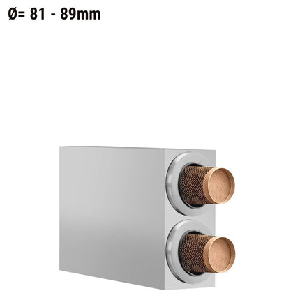 GGM Gastro Double Cup Dispenser - Stainless Steel - with 2 dispensers