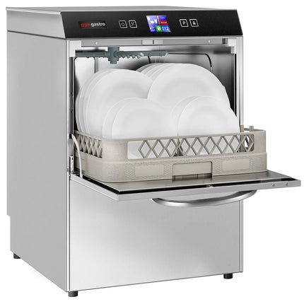 GGM Gastro Double-skinned Commercial Dishwasher - Digital Controls - 3.55kW - with Drain, Rinse Aid & Detergent Pumps