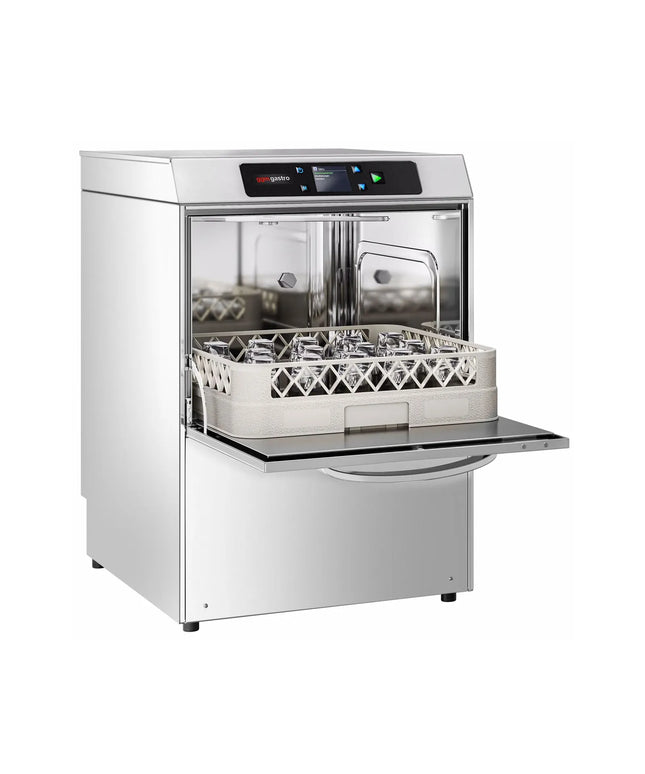 GGM Gastro Double-skinned Compact Glasswasher - Digital - 3.4kW - with Drain Pump, Detergent & Rinse Aid Pumps & Wi-Fi Option