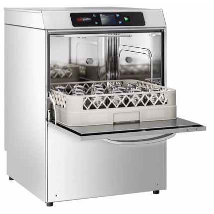 GGM Gastro Double-skinned Compact Glasswasher - Digital - 3.4kW - with Drain Pump, Detergent & Rinse Aid Pumps & Wi-Fi Option