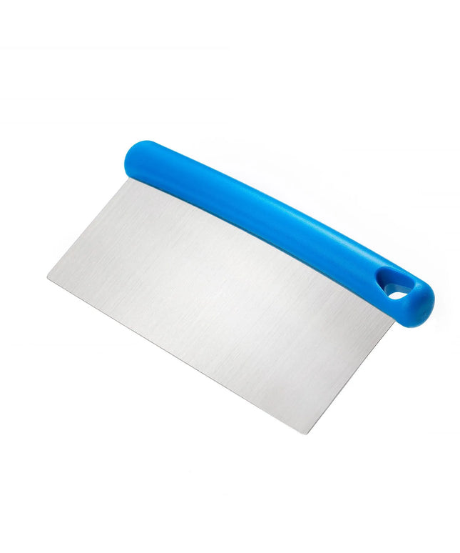GGM Gastro Dough Scraper - Flexible Stainless Steel Blade - 200x115mm - Blue - Plastic Handle